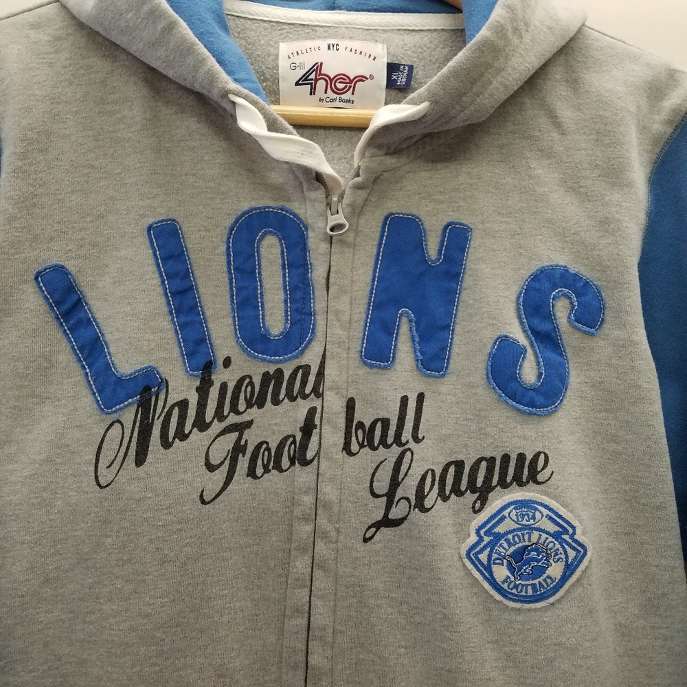 Detroit Lions Womens Hoodie Blue/Grey
